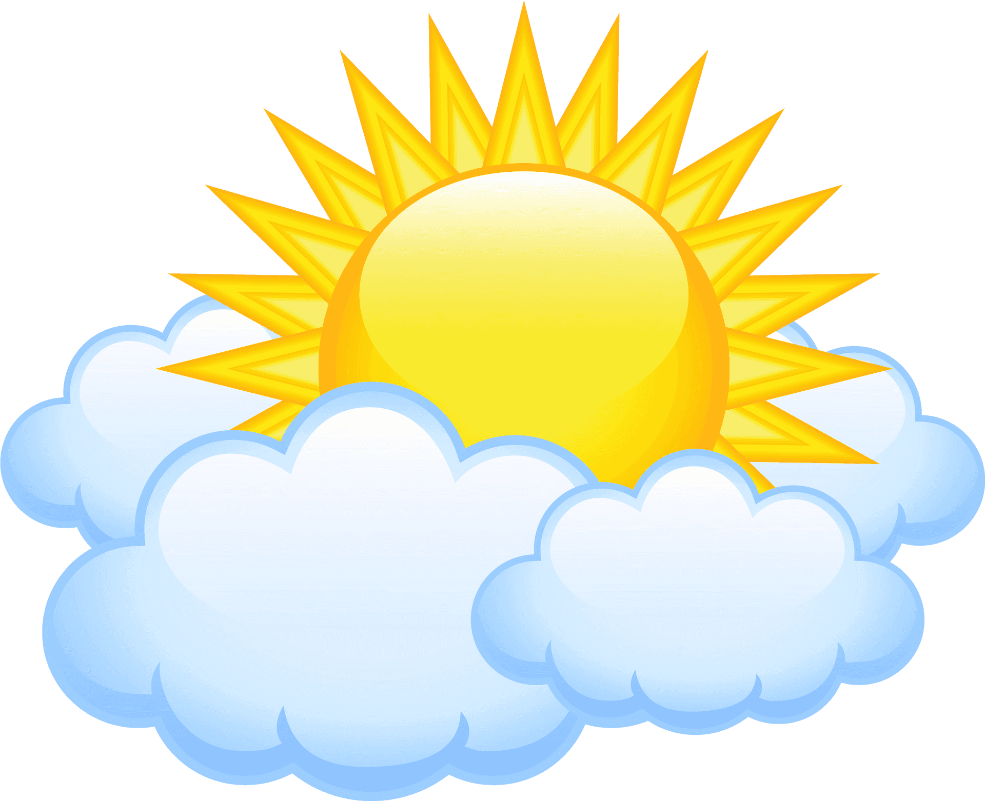 Sunny Cloud Clipart PNG Image