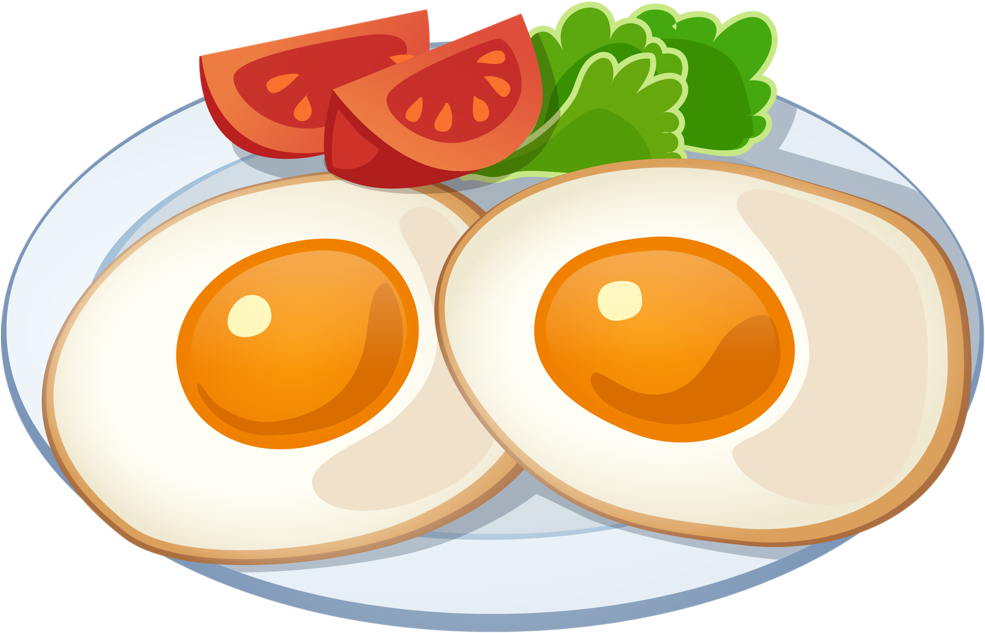 Sunny Side Up Eggs Breakfast Plate PNG Image