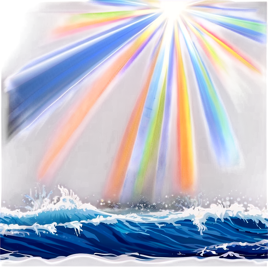 Sunrays Over Ocean Waves Png Pfr52 PNG Image