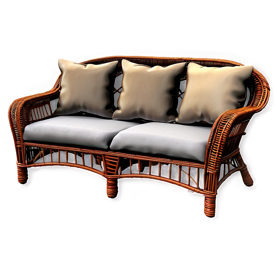 Sunroom Wicker Couch Png 05252024 PNG Image