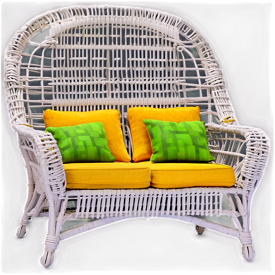 Sunroom Wicker Couch Png Qsm36 PNG Image