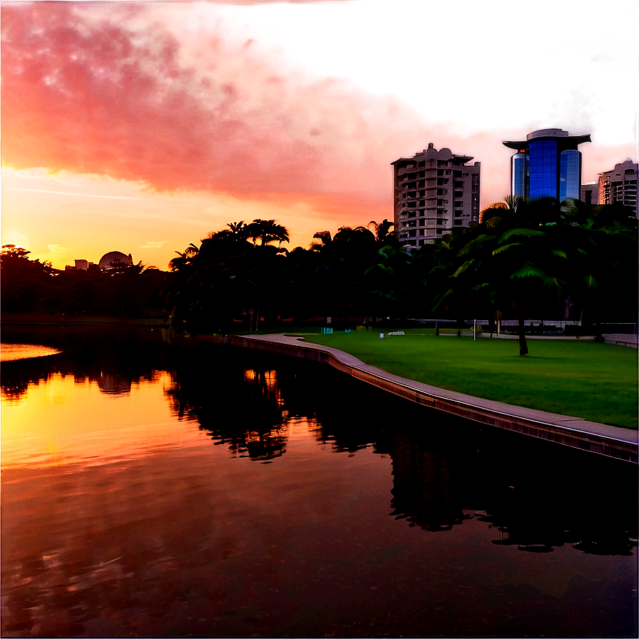 Sunset And The City Park Png Mmt10 PNG Image