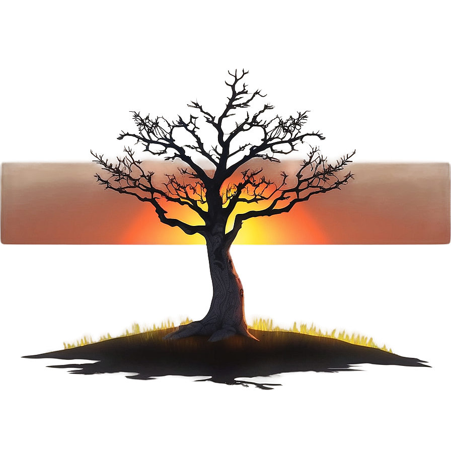 Sunset And The Lone Tree Png 92 PNG Image