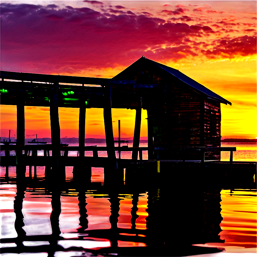 Sunset At The Dock Png Ujb61 PNG Image