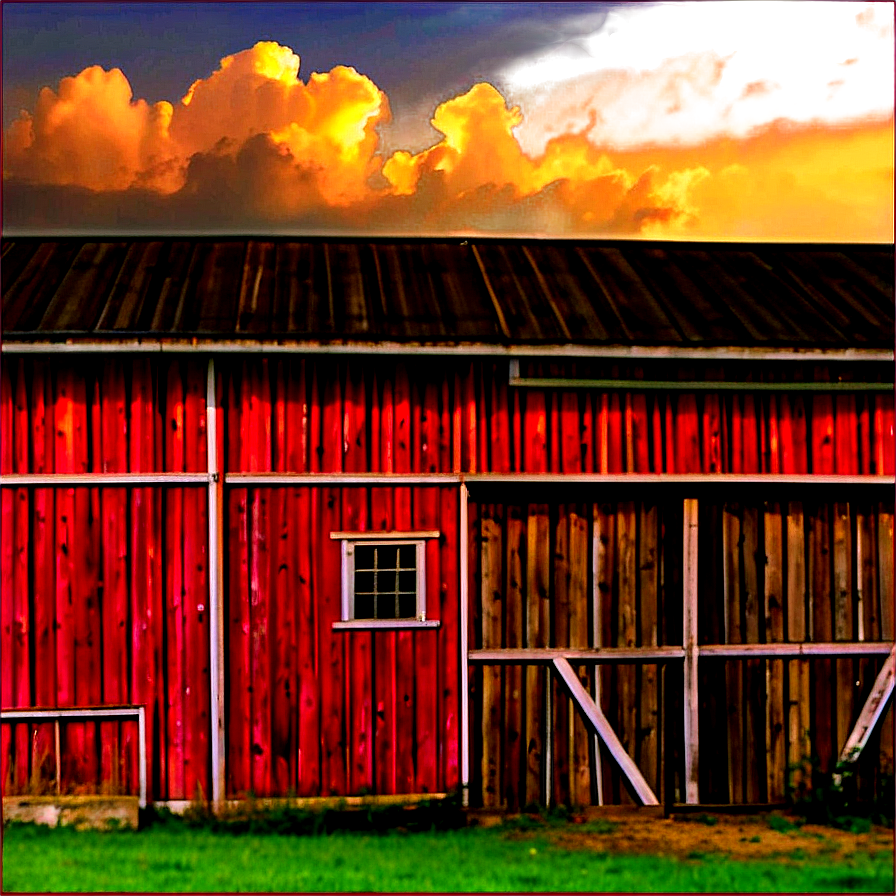 Sunset Behind Barn Png 06122024 PNG Image