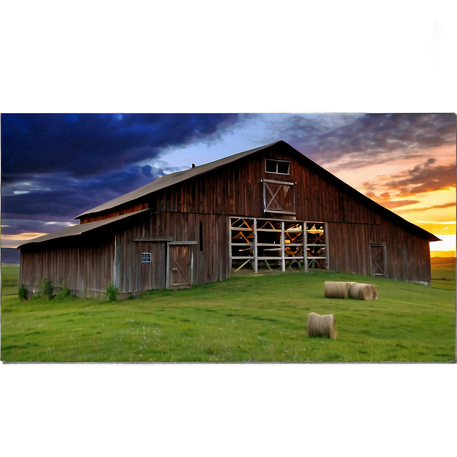 Sunset Behind Barn Png Gya PNG Image