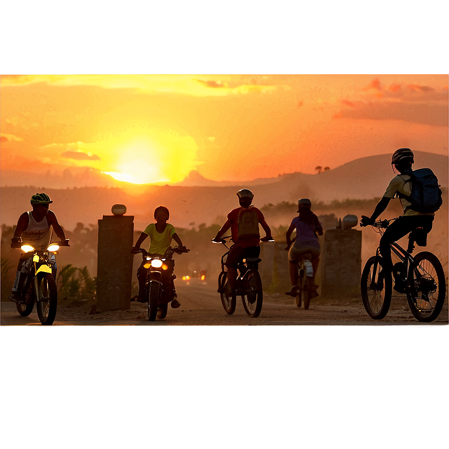 Sunset Biking Journey Png Lyi83 PNG Image