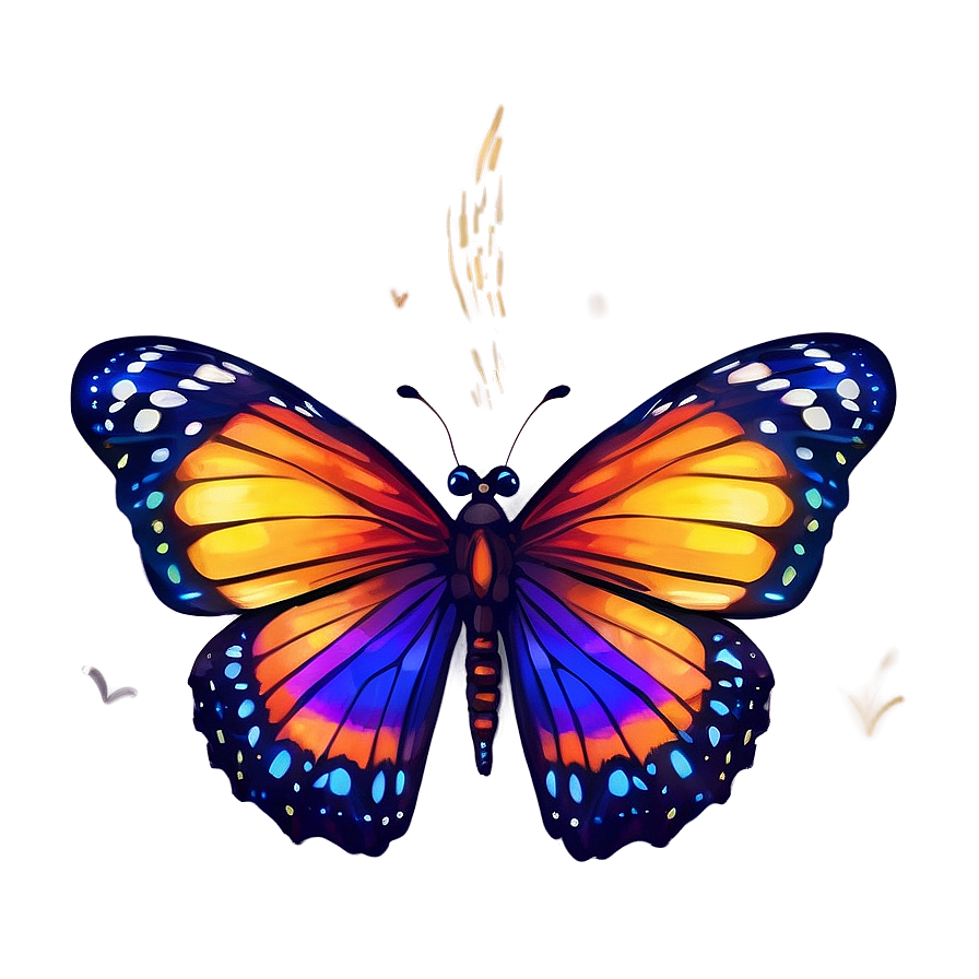 Sunset Glow Butterfly Png Bqm PNG Image