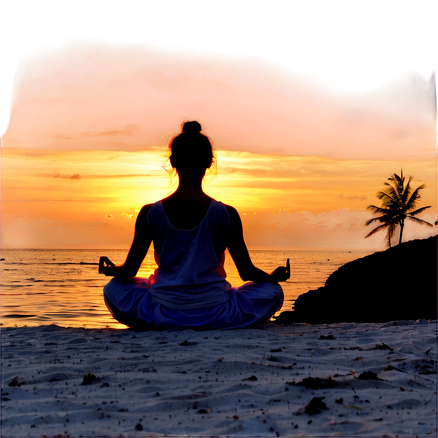 Sunset Meditation Paradise Png 6 PNG Image