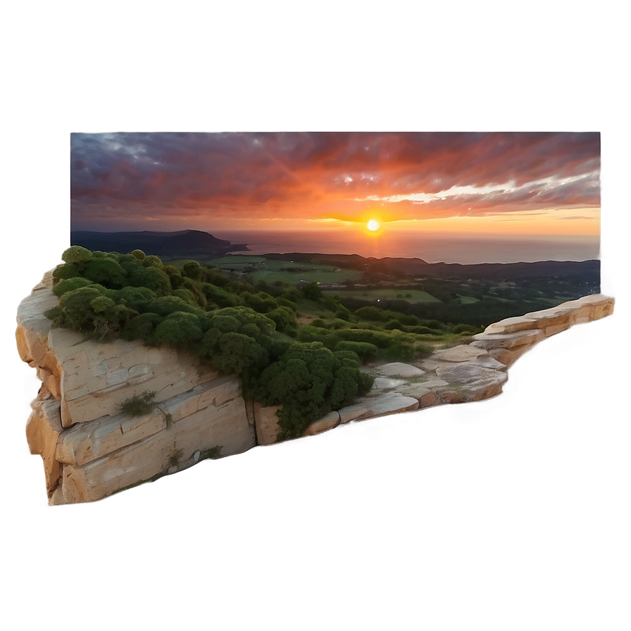 Sunset On The Cliff Png Ihj PNG Image