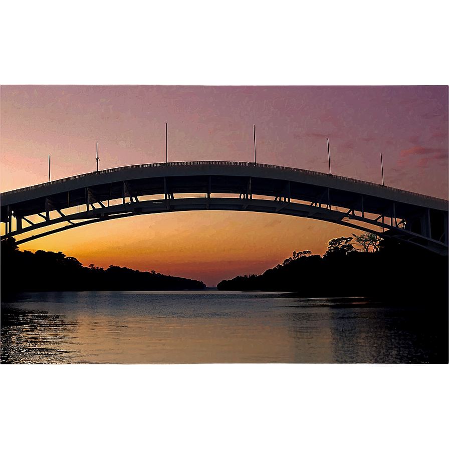 Sunset Over Bridge Png Wrt PNG Image