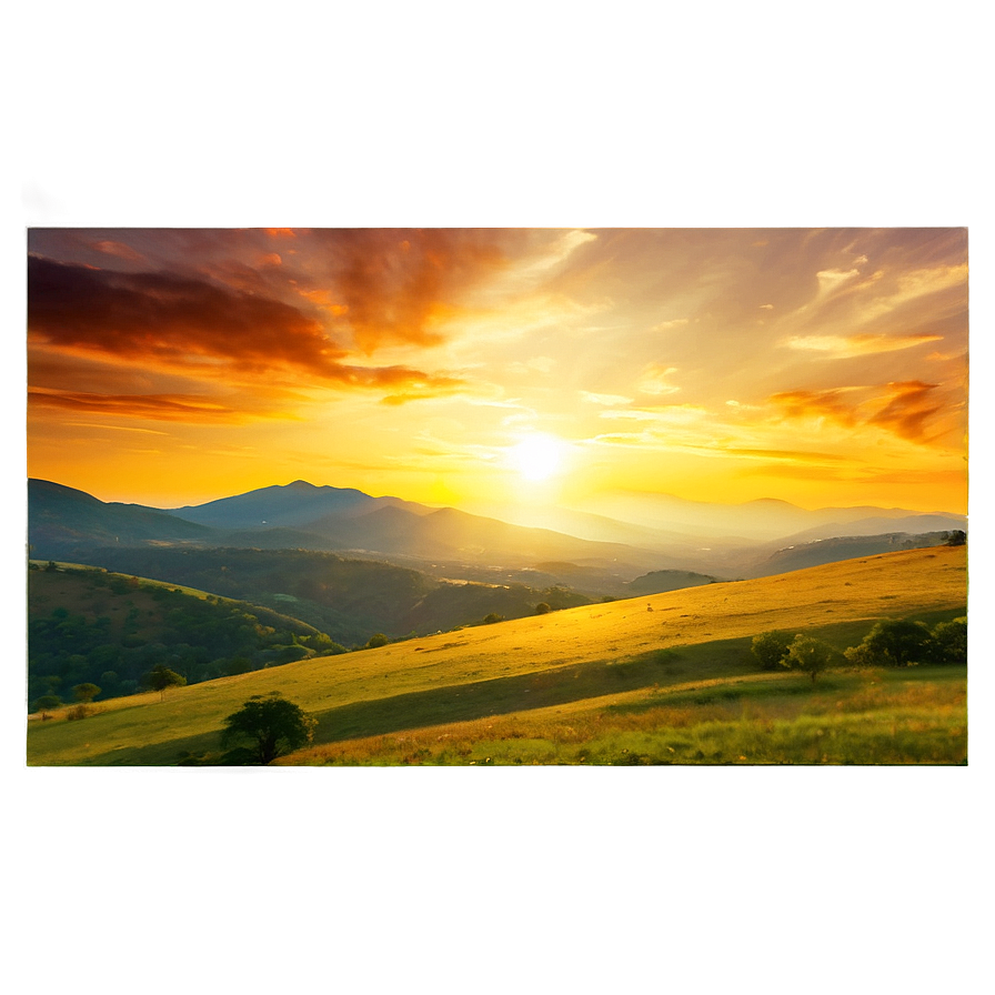 Sunset Over Hills Landscape Png Jqc25 PNG Image