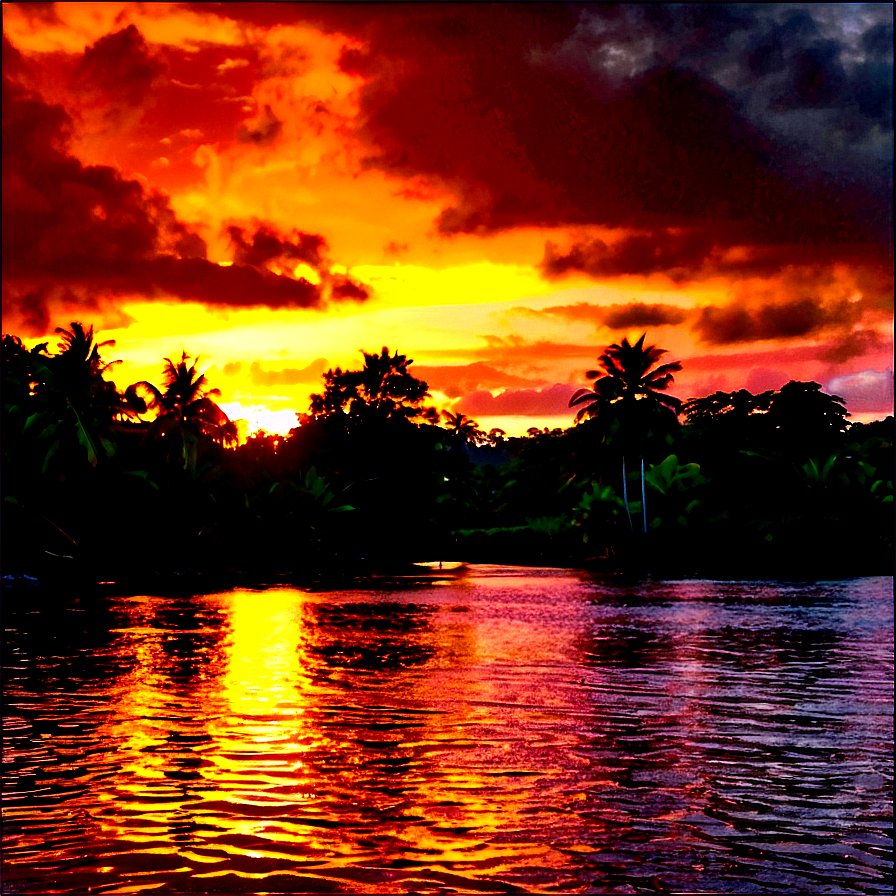 Sunset Over River Png 25 PNG Image