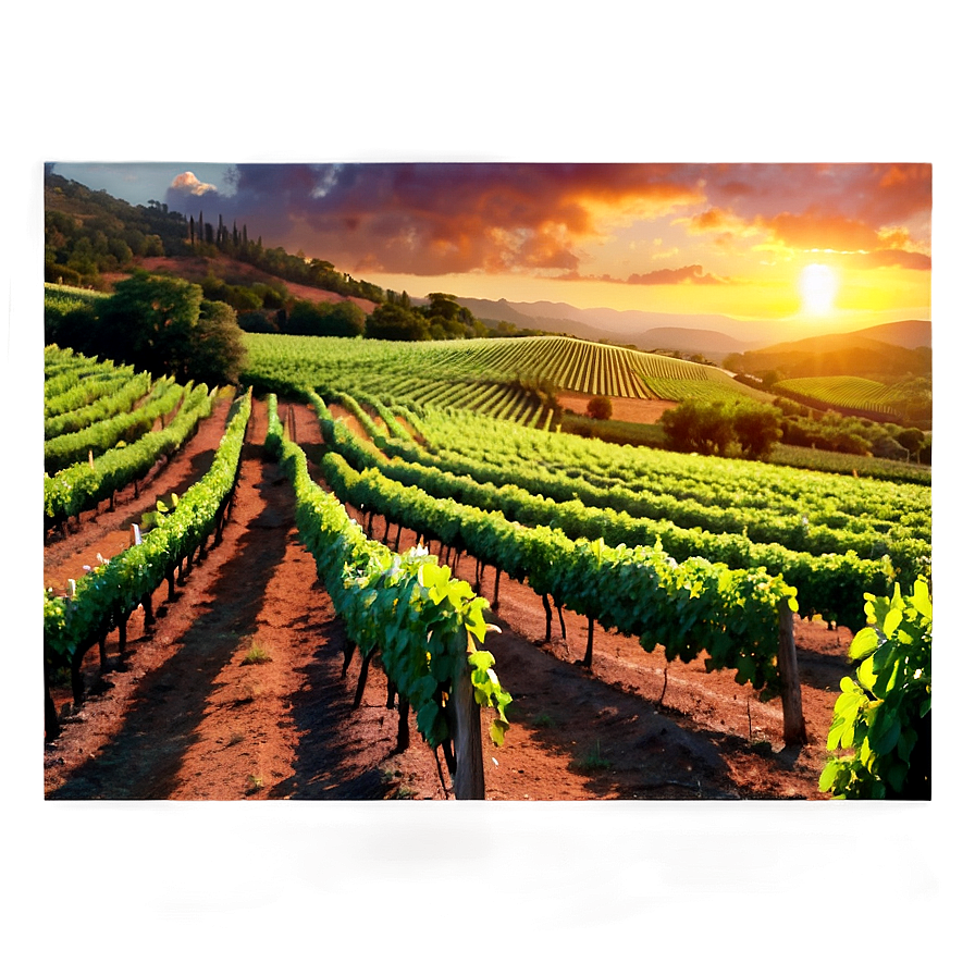 Sunset Over Vineyard Png Jrn14 PNG Image