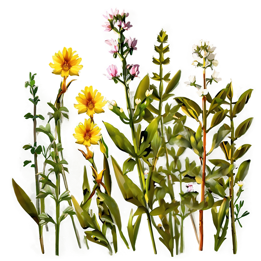 Sunset Over Wildflowers Png Nkq64 PNG Image