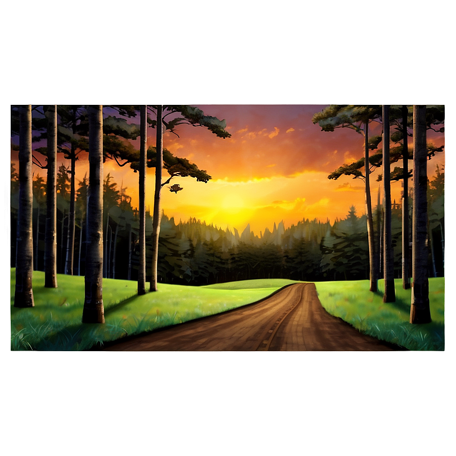 Sunset Over Woods Png 06242024 PNG Image