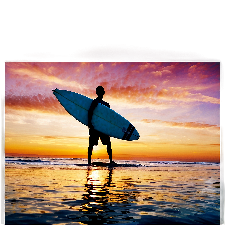 Sunset Surfer Silhouette Png Hxw PNG Image