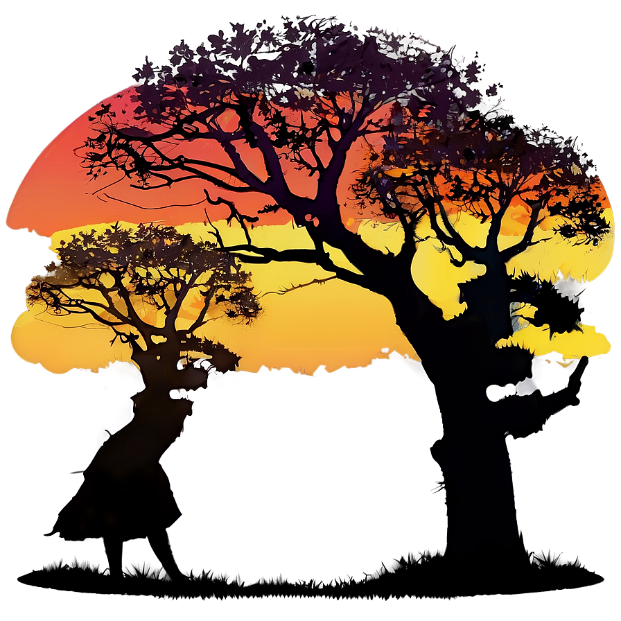 Sunset Tree Silhouette Png Npn PNG Image