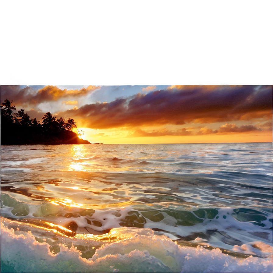 Sunset Wave View Png 90 PNG Image