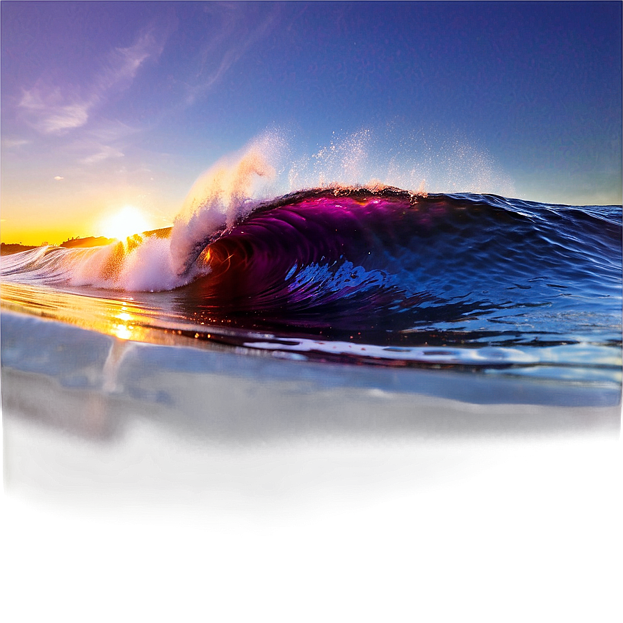 Sunset Wave View Png Aur PNG Image