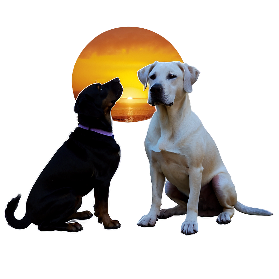 Sunset With Dogs Png Ssp PNG Image