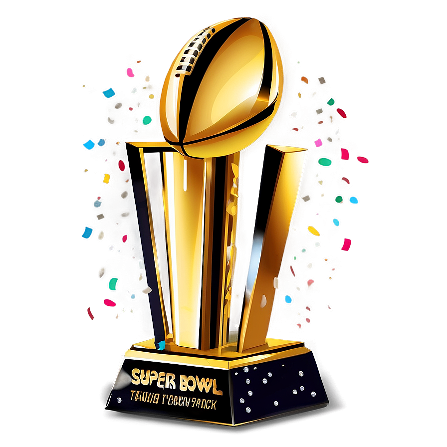 Super Bowl Trophy With Confetti Png Pum PNG Image