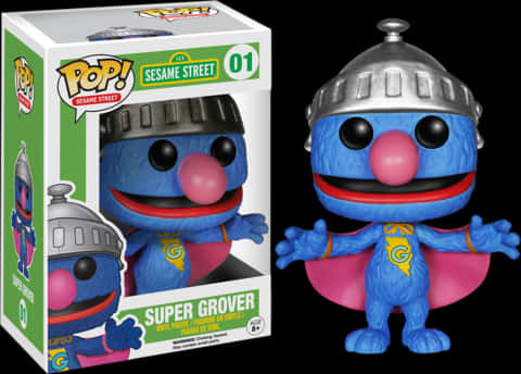 Super Grover Funko Pop Figure PNG Image