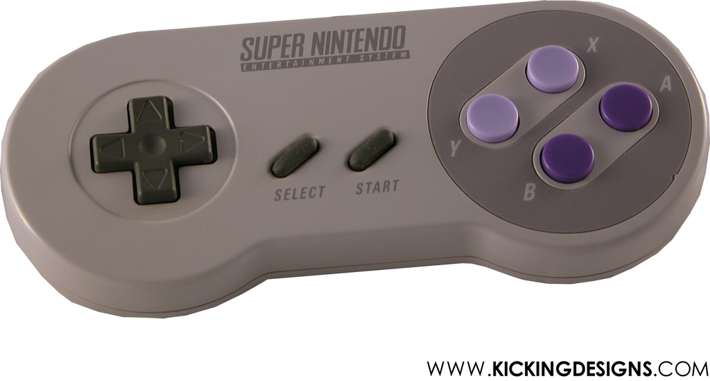 Super Nintendo Controller Classic Design PNG Image