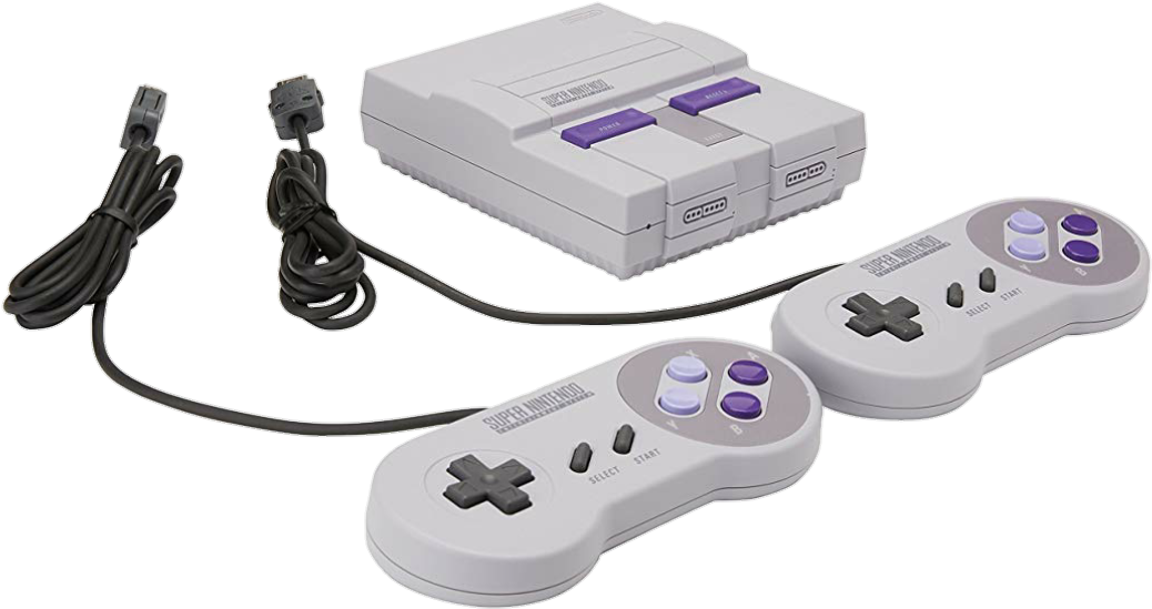 Super Nintendo Entertainment Systemand Controllers PNG Image