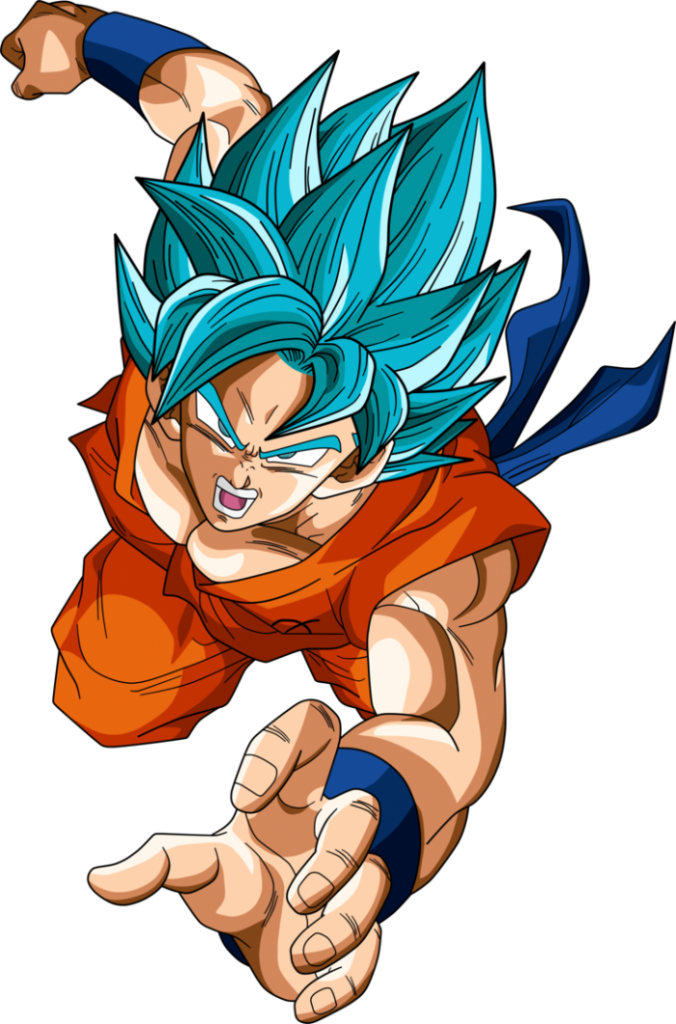 Super_ Saiyan_ Blue_ Goku_ Flying_ Forward.png PNG Image