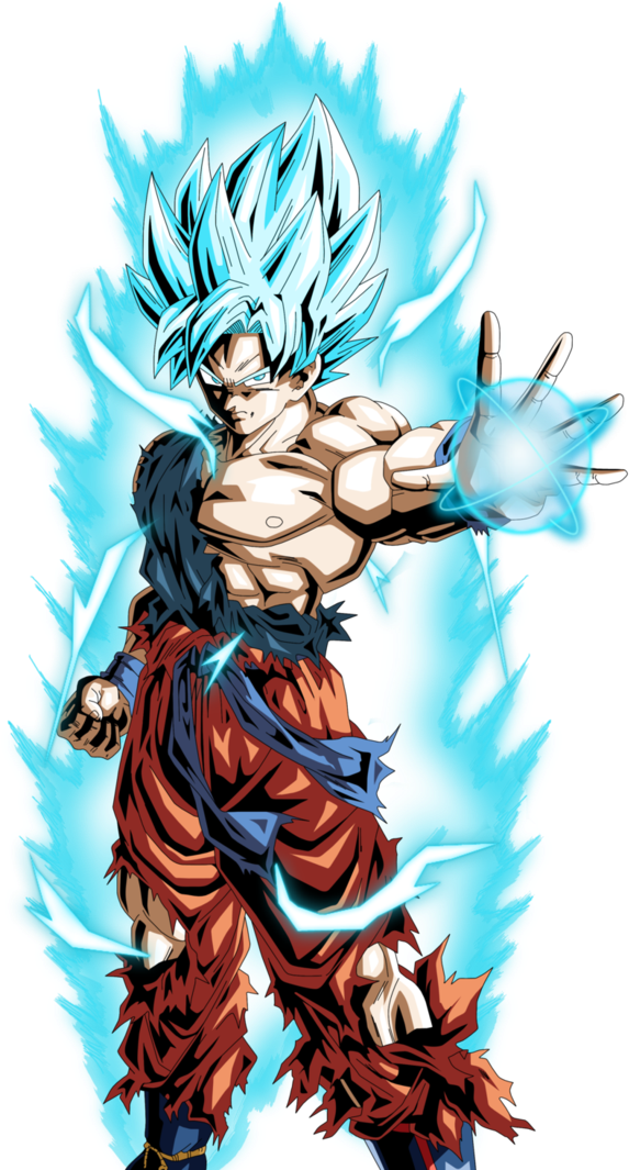 Super Saiyan Blue Goku Power Up PNG Image