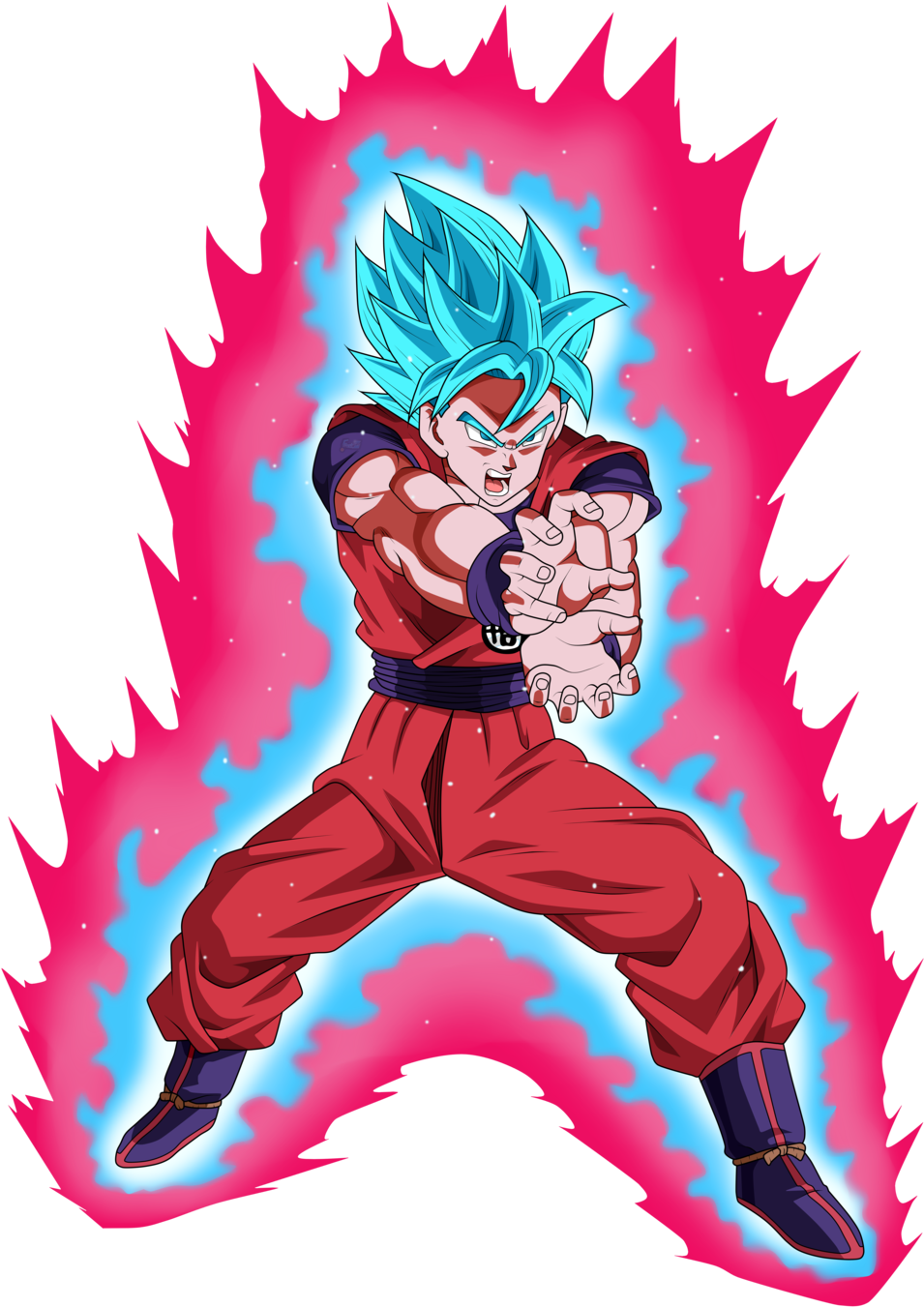 Super Saiyan Blue Goku Power Up PNG Image