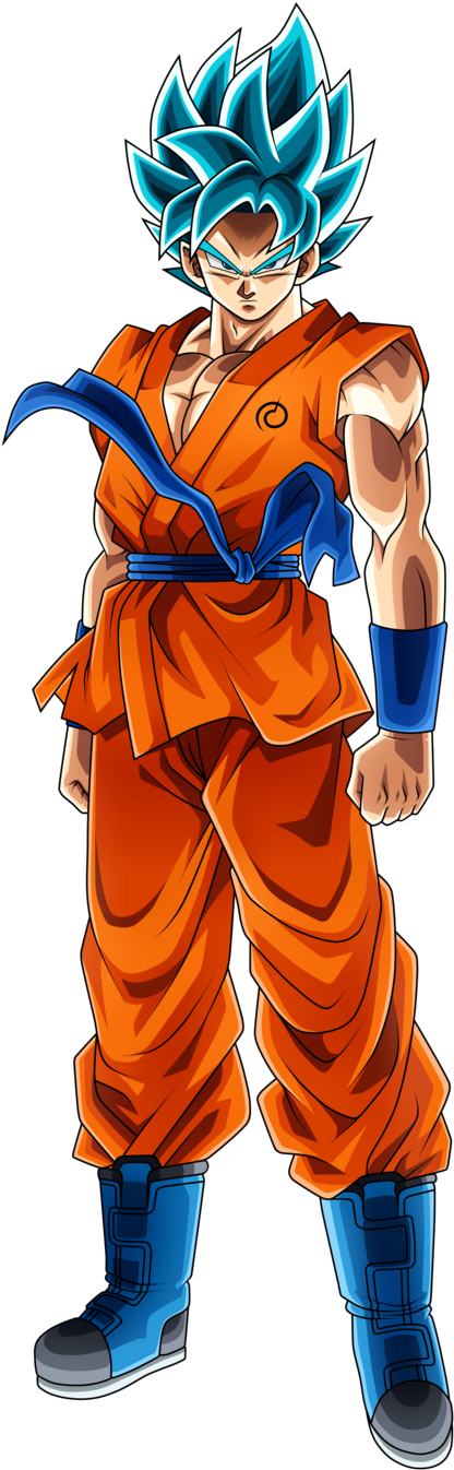 Super Saiyan Blue Goku Stance PNG Image