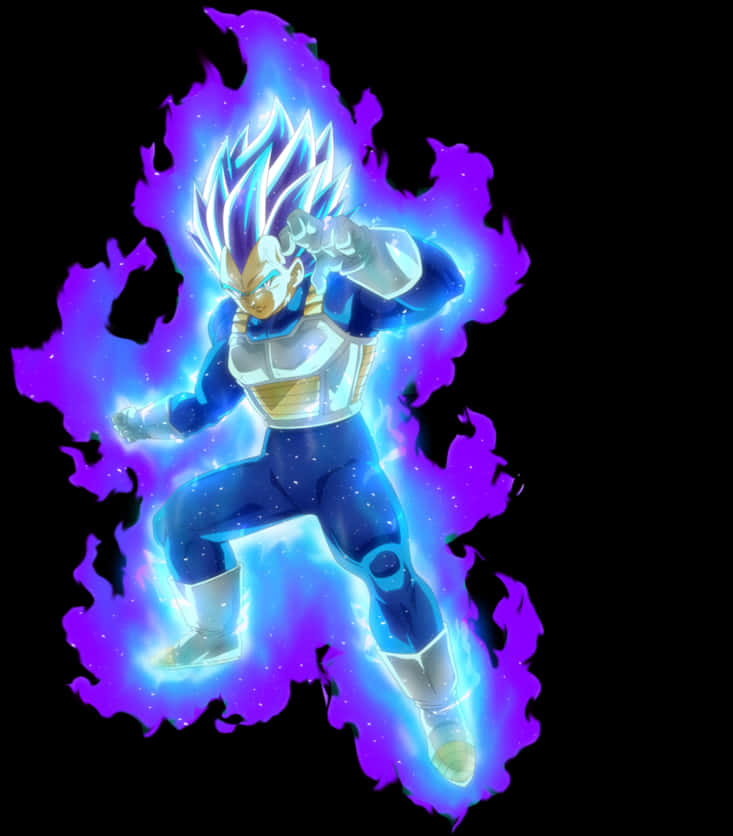 Super_ Saiyan_ Blue_ Vegeta_ Power_ Up PNG Image