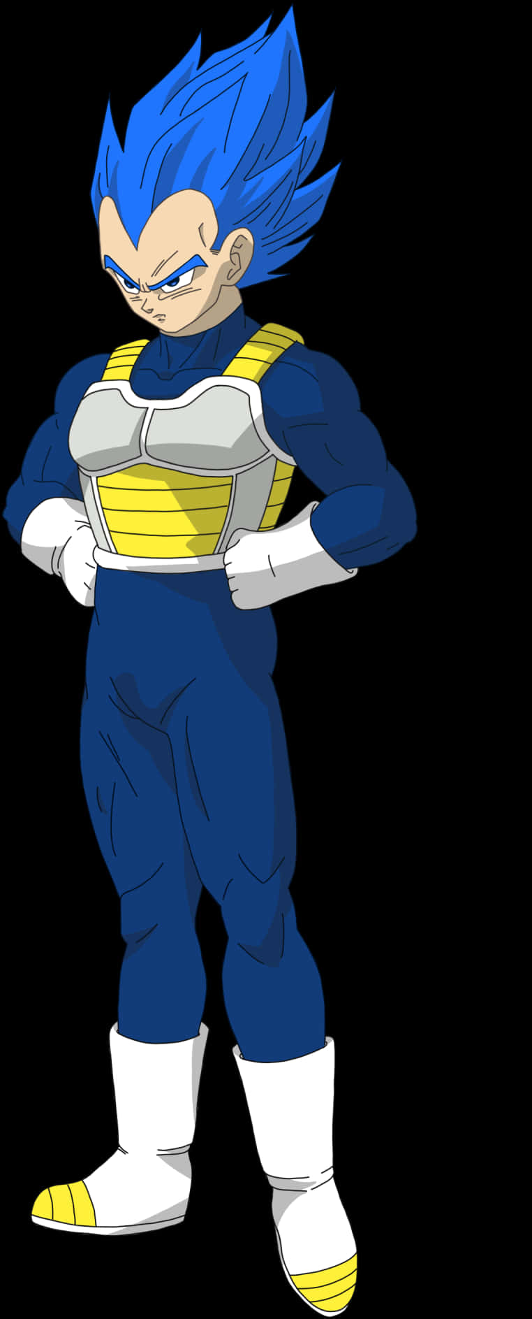 Super Saiyan Blue Vegeta Standing PNG Image