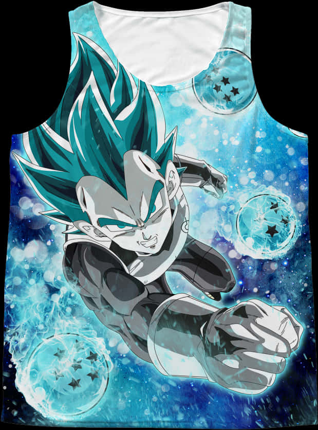 Super Saiyan Blue Vegeta Tank Top PNG Image