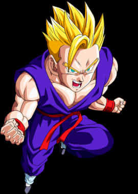 Super Saiyan Gohan Charging Forward PNG Image