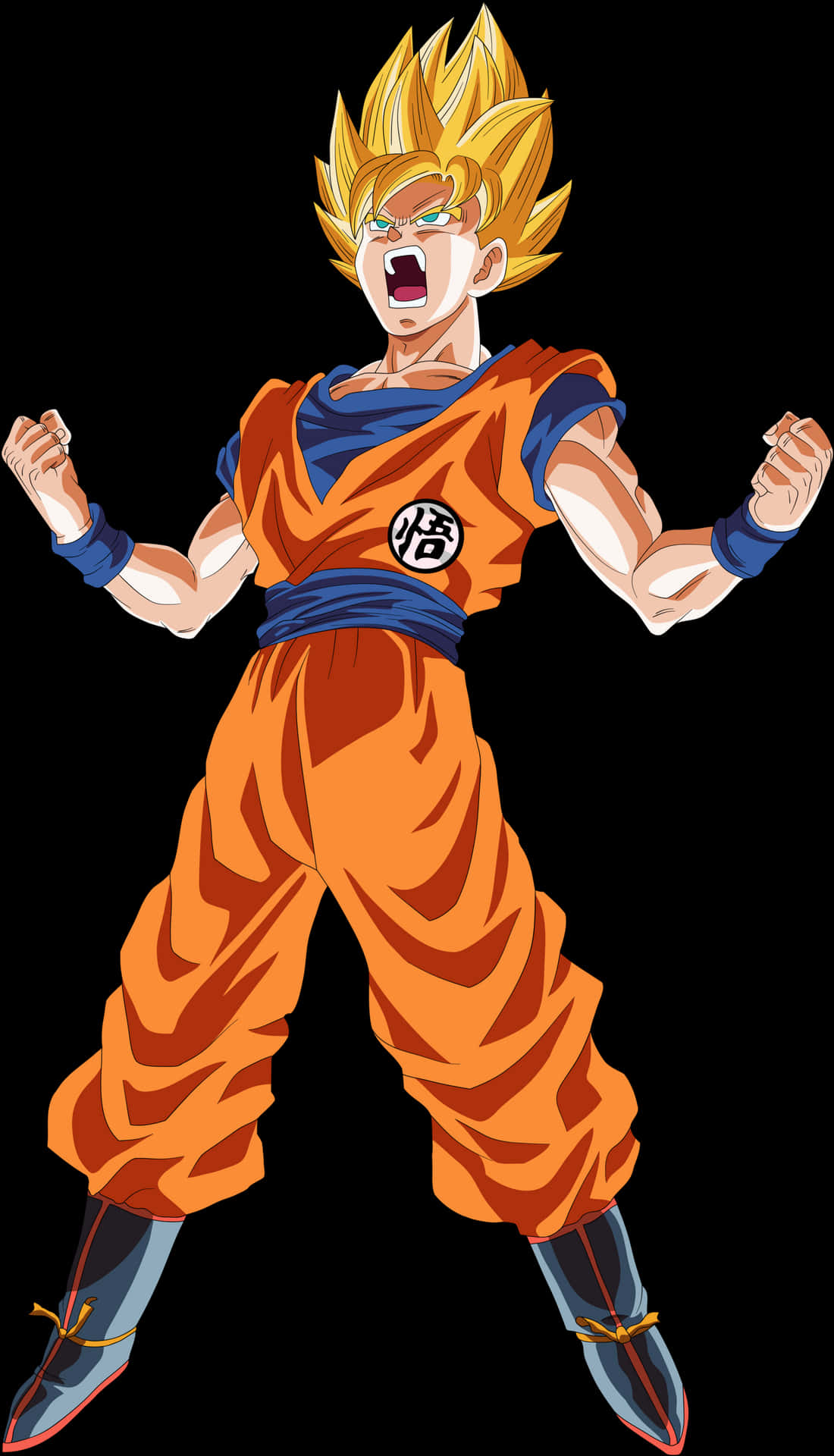 Super Saiyan Goku Power Up PNG Image