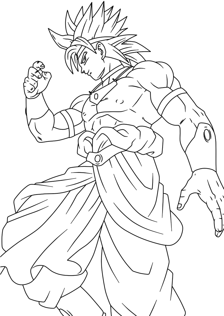 Super Saiyan Lineart PNG Image