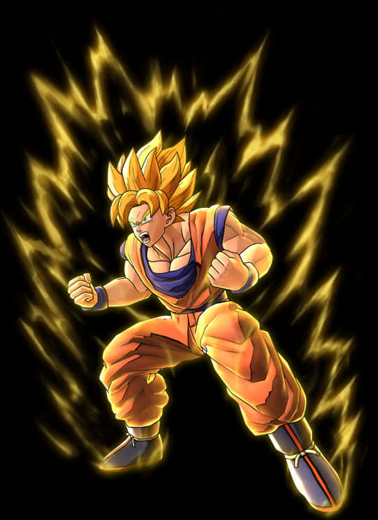 Super Saiyan Power Up Illustration PNG Image