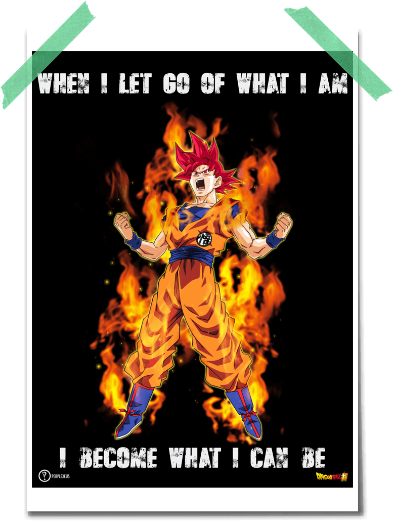 Super Saiyan Transformation Inspirational Quote PNG Image