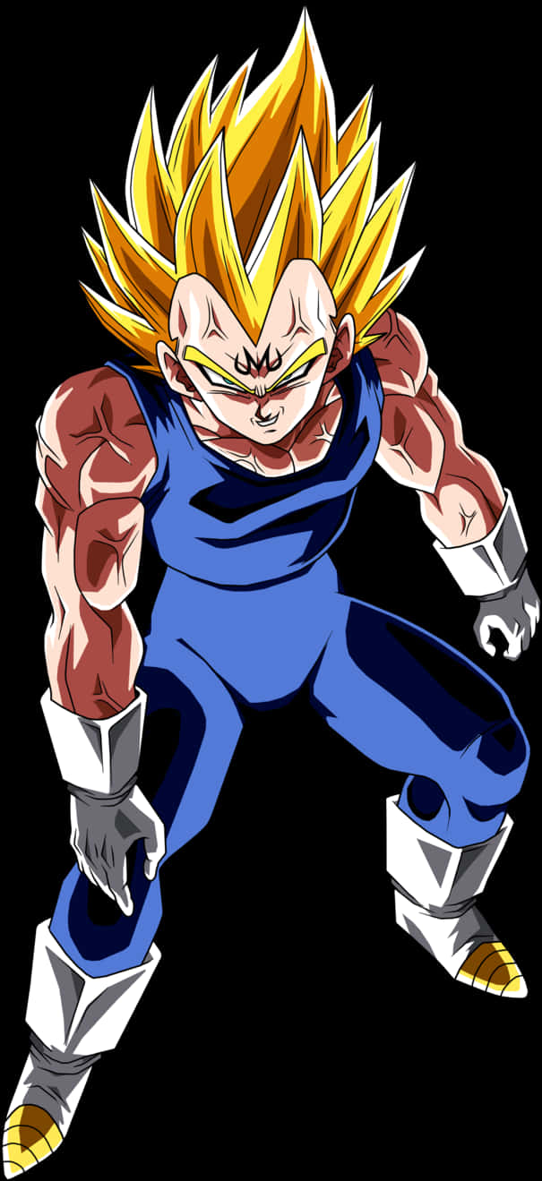 Super Saiyan Vegeta Power Stance PNG Image