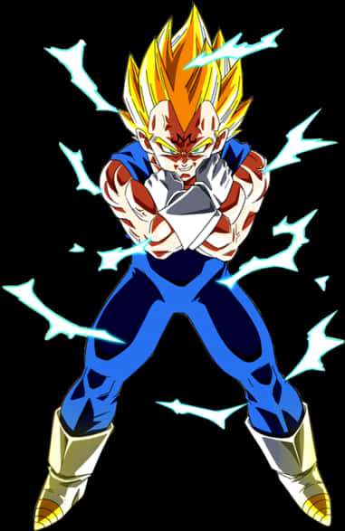 Super Saiyan Vegeta Power Up PNG Image