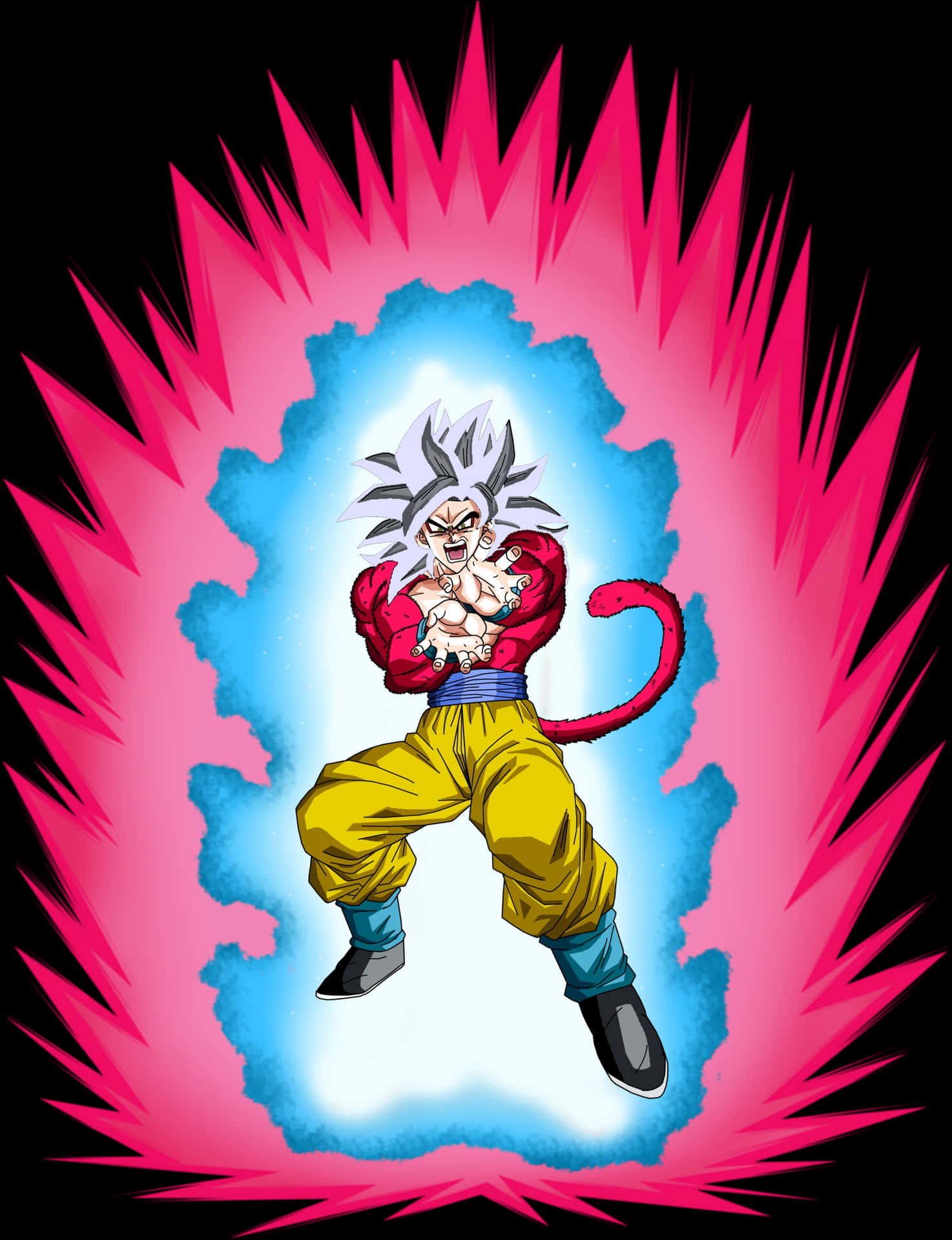 Super Saiyan4 Goku Power Aura PNG Image