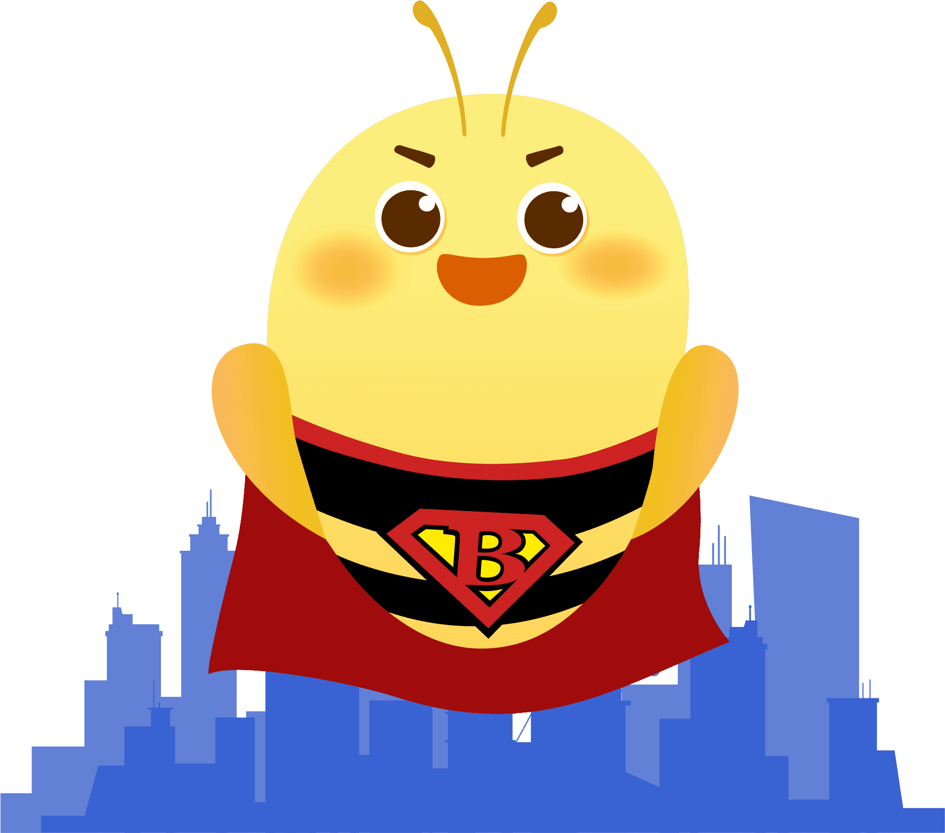 Superhero Bee Cartoon PNG Image