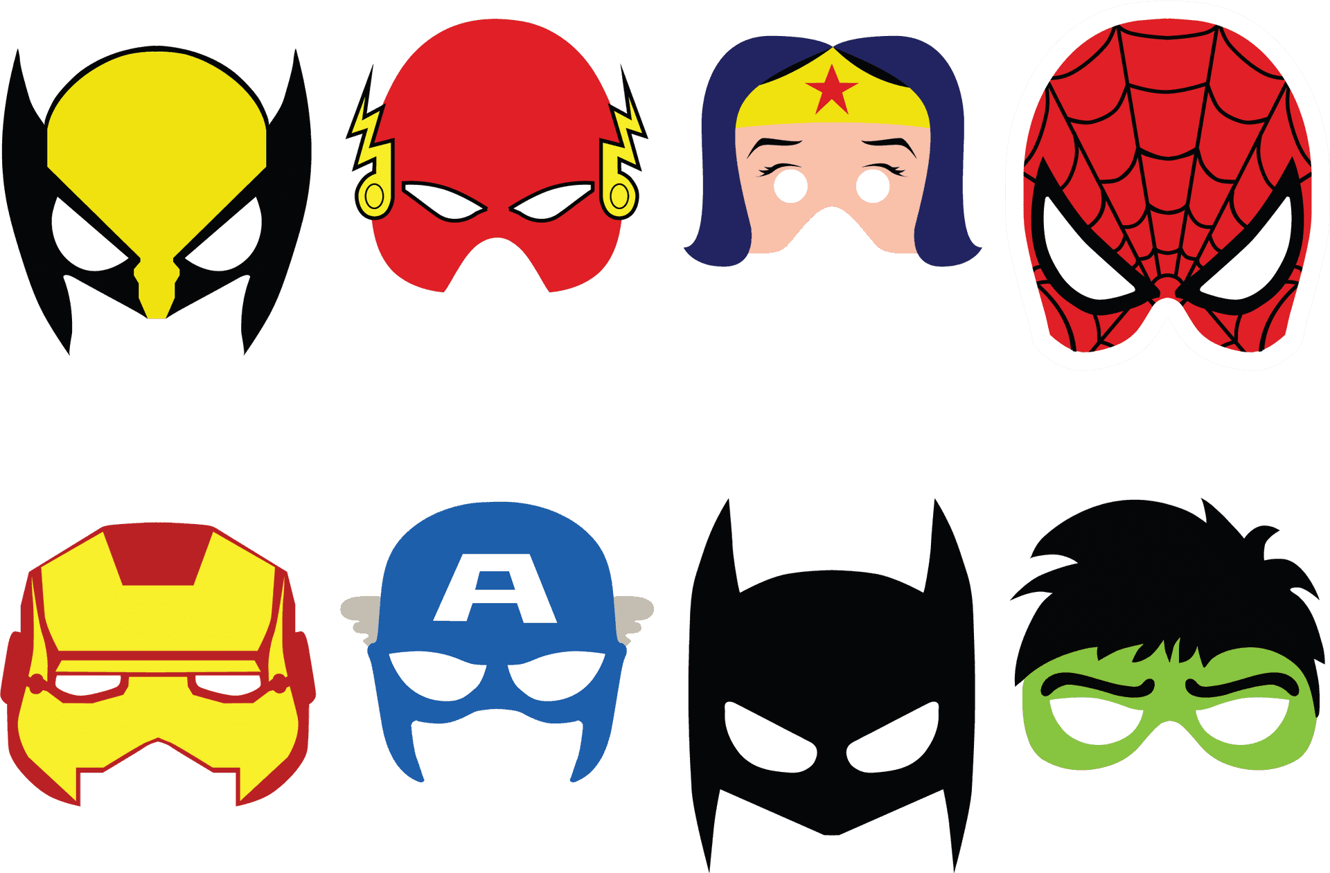 Superhero Masks Collection PNG Image