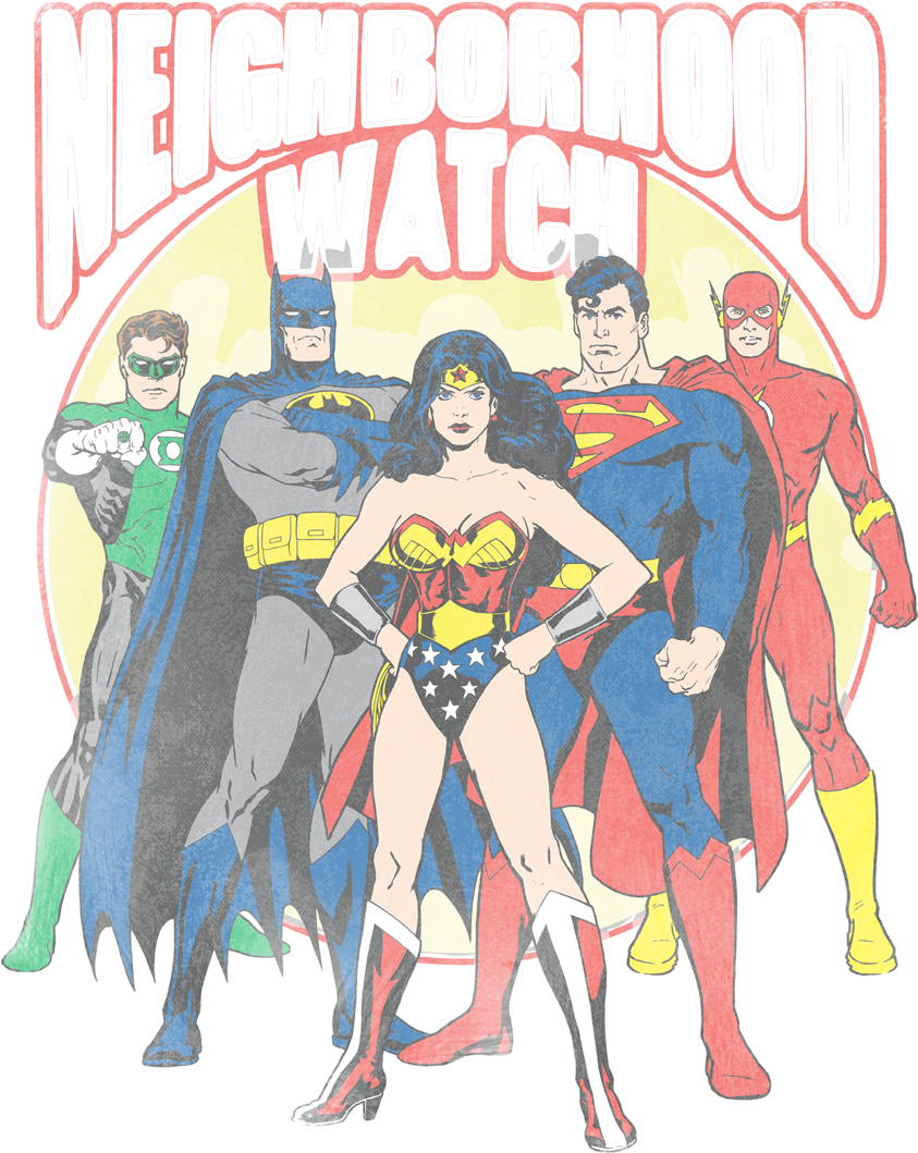 Superhero Neighborhood Watch PNG Image