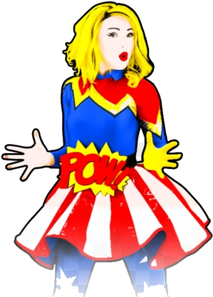 Superhero Pop Art Costume PNG Image