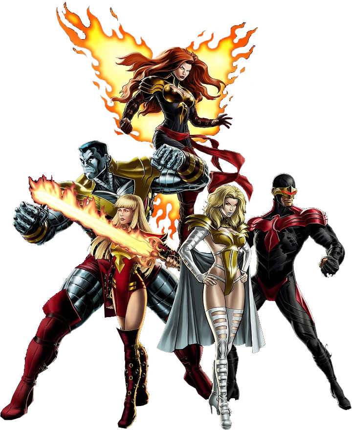 Superhero_ Team_ Flaming_ Powers_ Illustration.png PNG Image