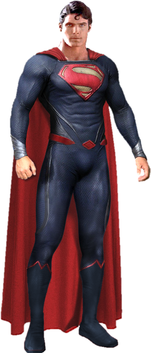 Superheroin Blueand Red Costume PNG Image